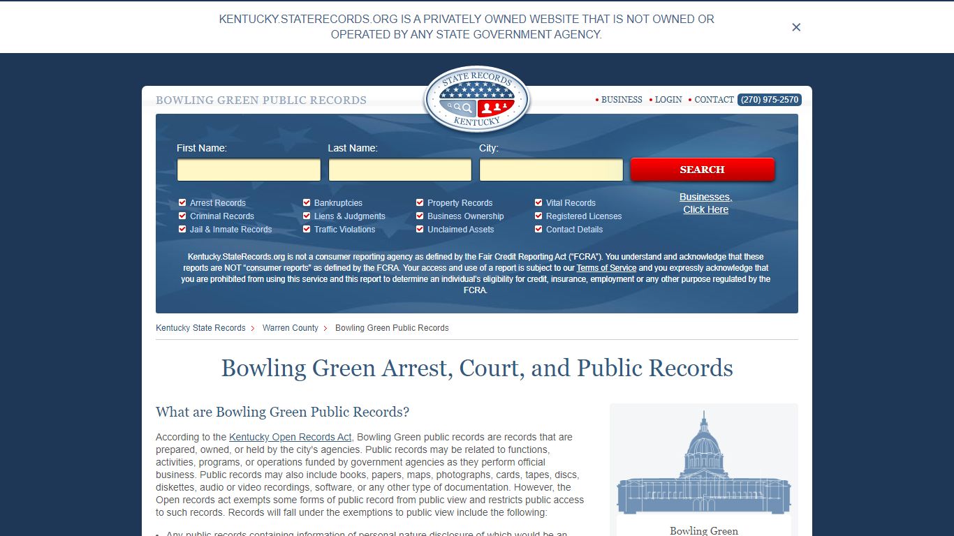 Bowling Green Arrest and Public Records - StateRecords.org